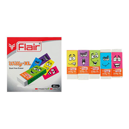 картинка Ластик " Flair " Wylly-XL 60*20*10мм белый, картонная упаковка