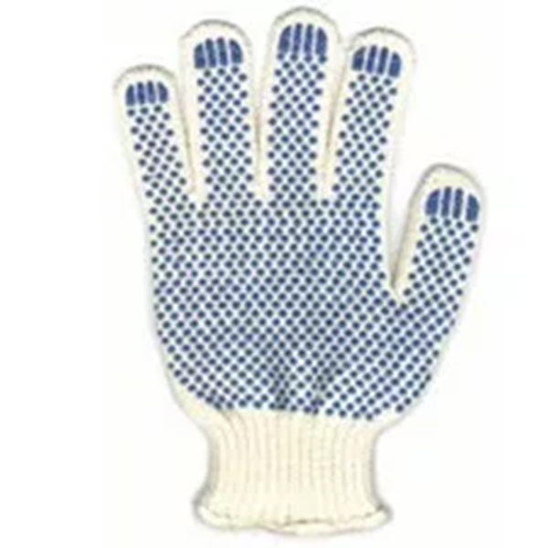 картинка Перчатки хлопчатобумажные 4 нити ПВХ точка, 52гр, 10класс