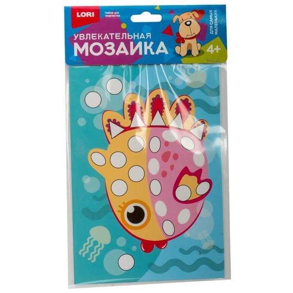 картинка Мозаика мягкая металлизированная " Lori " Рыбка А5, самоклеящиеся цветные детали, на картоне, пакет, европодвес