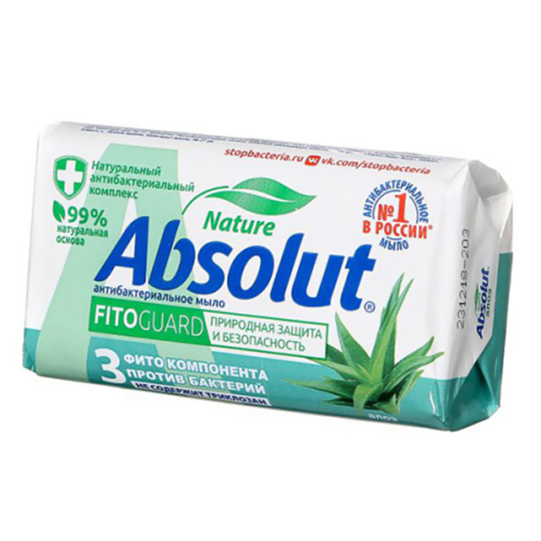 картинка Мыло туалетное 90г " Абсолют " Classic Антибактериальное Алоэ