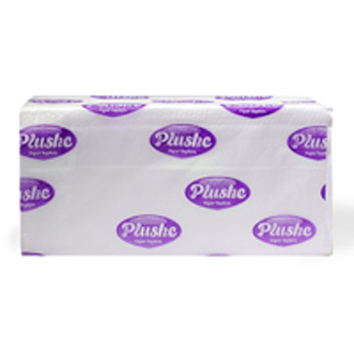 картинка Полотенца бумажные 1-слойные V-сложения " Plushe " Prof 200л белые, 100% целлюлоза, 22,5*23см