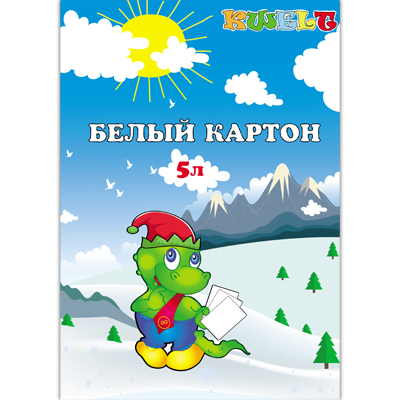 картинка Картон белый А4 мелованный 5л " KWELT ", в папке