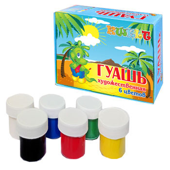 картинка Гуашь " KWELT " Динозаврики 6цв*20мл картонная упаковка