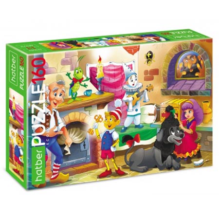 картинка Пазлы " Hatber " 160элементов ECO Приключения Буратино 33*22см, картонная упаковка