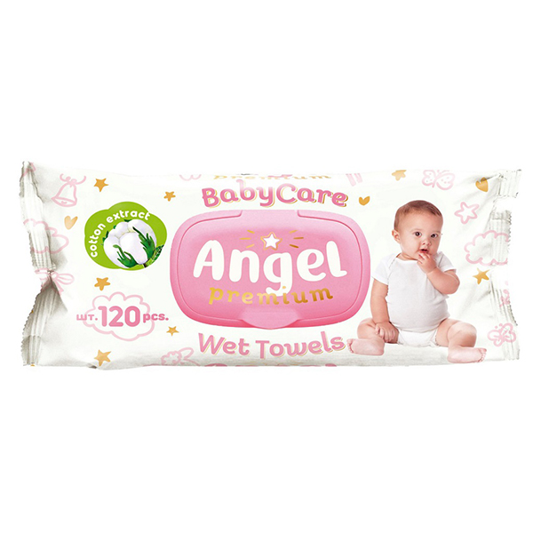 картинка Салфетки влажные детские  120шт " Angel " клапан