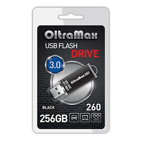 картинка Флеш-диск " OltraMax " 256GB 260 чёрный USB 3.0