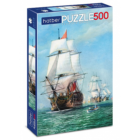 картинка Пазлы " Hatber " 500элементов Premium Белеет парус 33*48см, картонная упаковка
