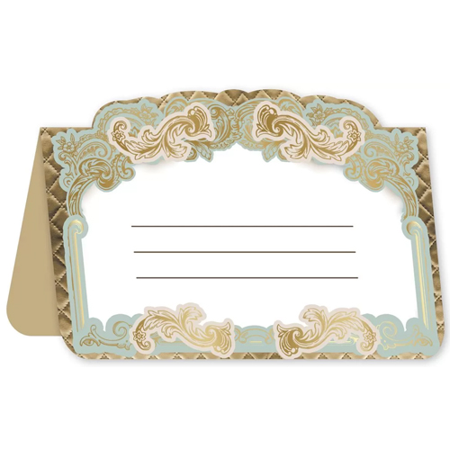 картинка Банкетная карточка без надписи " Праздник " 065 Золотые узоры, 106*81мм выборочный УФ-лак, вырубка