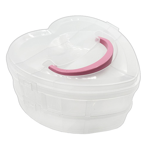 картинка Контейнер пластиковый, 8 секций, 2 яруса, 15*15,5*7см, Сердце " Tukzar "