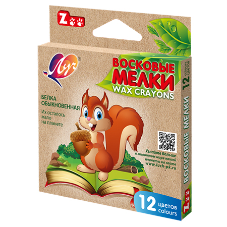 картинка Мелки восковые " Луч " Мини Zoo 12цв шестигранные