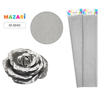 картинка Бумага крепированная " Mazari " 50*250см 17гр серебристая