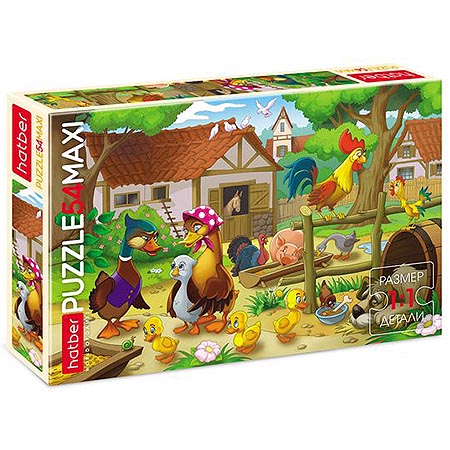 картинка Пазлы " Hatber "  54элемента Maxi Гадкий утенок 40*28см, картонная упаковка