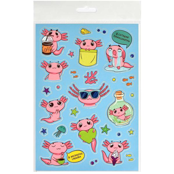 картинка Наклейки " Феникс " А5 Мемы. Аксолотль