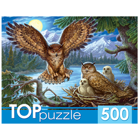картинка Пазлы " TOPpuzzle " 500элементов Ночные совы, 48,5*34,5см, картонная упаковка 15,1*19,2*6,5см