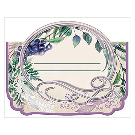 картинка Банкетная карточка без надписи " Праздник " 150 Виноград, 106*64мм, фольга серебряная, текст