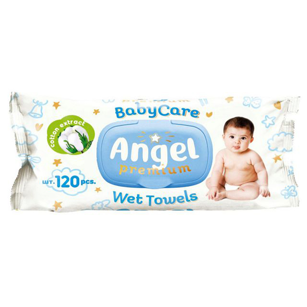 картинка Салфетки влажные детские  120шт " Angel " клапан