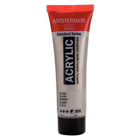 картинка Краска акриловая " Amsterdam " 20мл туба №800 серебряная
