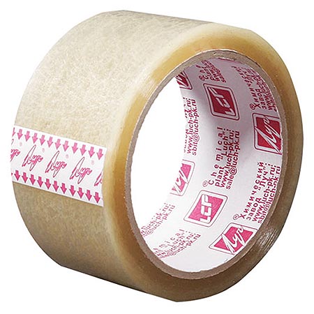 картинка Лента упаковочная клейкая 48мм* 66м, прозрачный, 40мкм, полипропилен, " Луч "