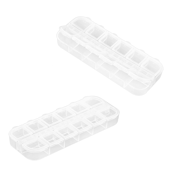 картинка Контейнер пластиковый (таблетница), 12 секций, 13*5*1,5см " KWELT " пакет