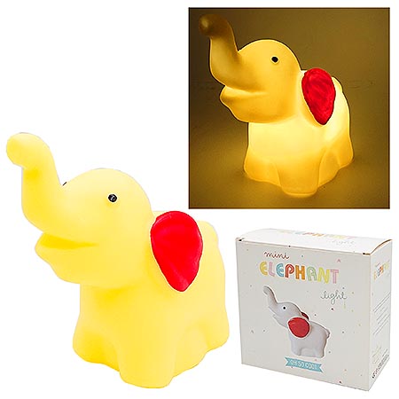 картинка Ночник " KWELT " 14см Слоник, светодиодный, пластик, ассорти, батарейки в комплекте, картонная упаковка 15*7*14см