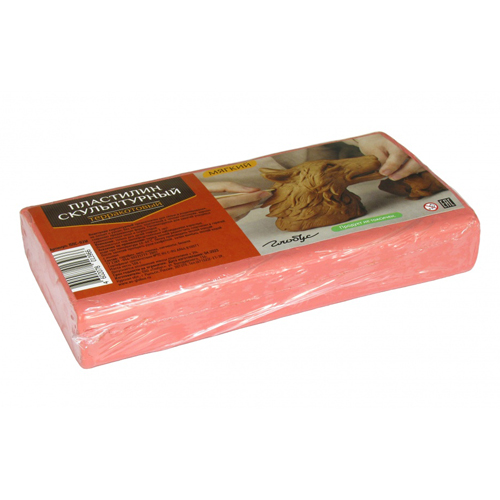 картинка Пластилин " Глобус " скульптурный 500г терракотовый, мягкий, индивидуальная упаковка