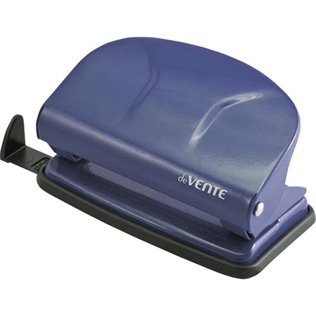 картинка Дырокол на 10л " deVente " Liquid Metal металлический, встроенная линейка со шкалой, съемный поддон для конфетти, синий