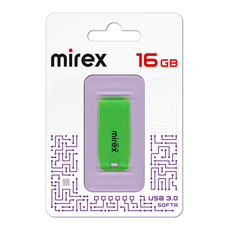 картинка Флеш-диск " Mirex " 16GB Softa зеленый USB 3.0