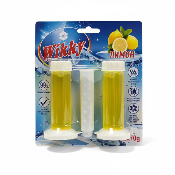 картинка Гелиевый стик для унитаза " Wikky " ЧЗ ОСУ 2шт*70г Лимон