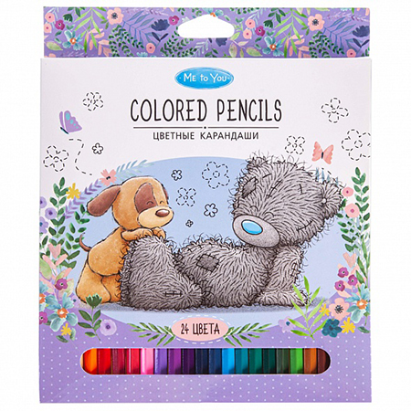 картинка Карандаши цветные деревянные ECO MeToYou 24цв " Hatber " шестигранные, картонная упаковка, европодвес