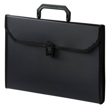 картинка Портфель пластиковый " Бюрократ " А4 13 отделений черный, с окантовкой