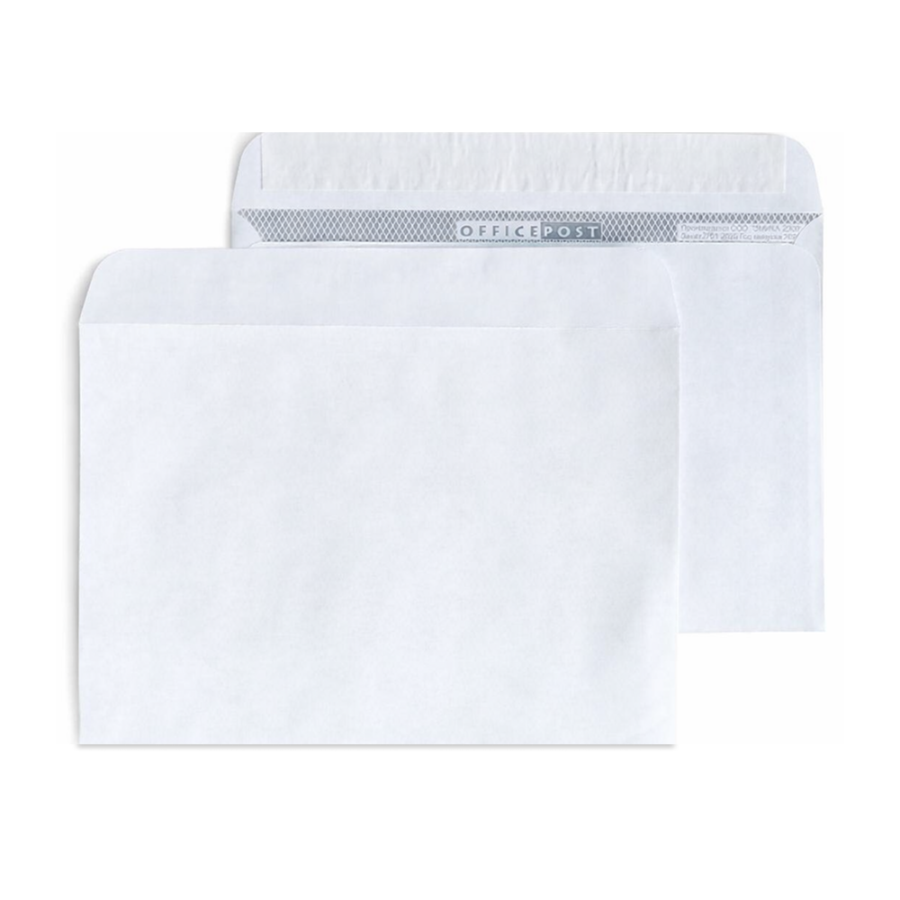 картинка Конверт С4 229х324 мм, белый, с отрывной лентой
