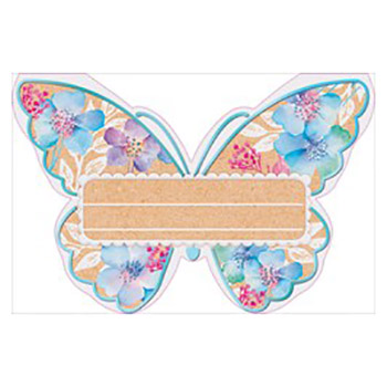 картинка Банкетная карточка без надписи " Открытая планета " 150 Бабочка, 87*58мм, двойное сложение, крафт, цветная фольга