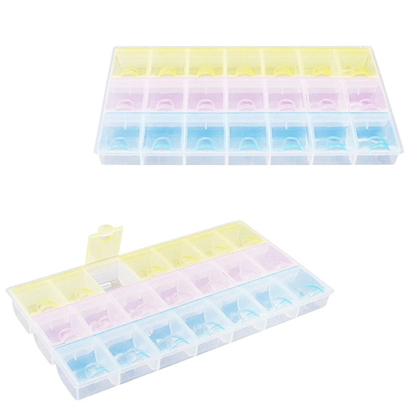 картинка Контейнер пластиковый (таблетница), 21 секция, 21,5*12*2см " KWELT " пакет