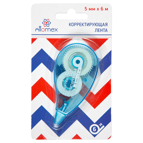 картинка Корректирующая лента " Attomex " 5мм*6м, регулировка натяжения ленты, картонный блистер, европодвес