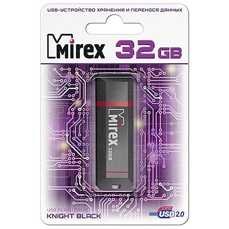 картинка Флеш-диск " Mirex " 32GB Knight черный USB 2.0
