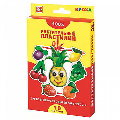 картинка Пластилин " Луч " Кроха 10цв 160г на растительной основе, картонная упаковка, европодвес