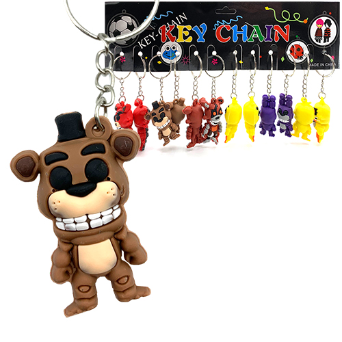 картинка Брелок для ключей " Tukzar " 5 ночей c Фредди, ассорти, резина, металлическое кольцо, пакет, европодвес