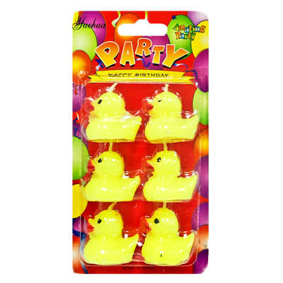 картинка Набор свечей для торта  " Утята " 6шт, 3*3,5*3см, картонный блистер 18*9,5*3см, европодвес