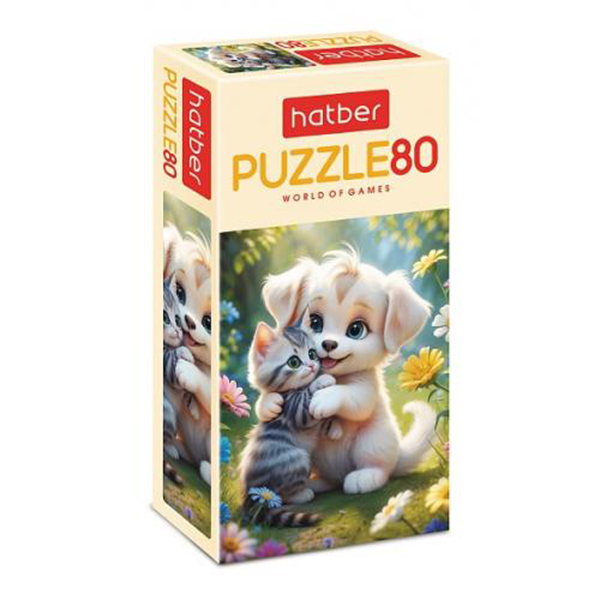 картинка Пазлы " Hatber "  80элементов Нежные объятия 16,5*23см, картонная упаковка