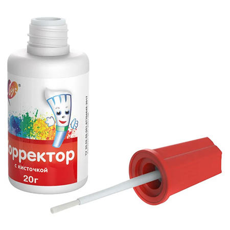 картинка Корректирующая жидкость " Луч " 20г с кисточкой, на водной основе, термоусадочная пленка