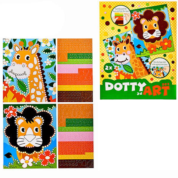 картинка Аппликация из EVA А5+ " Mazari " Animals, 2 картинки, наклейки, пакет