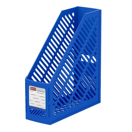 картинка Лоток для бумаг вертикальный пластиковый 85мм " KWELT " синий, поле для маркировки, поставляется в разобранном виде