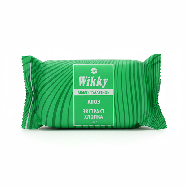 картинка Мыло туалетное 100г " Wikky " ЧЗ ОСУ Алоэ и экстракт хлопка