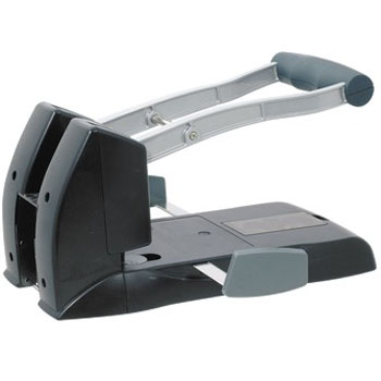 картинка Дырокол мощный на 150л " Erich Krause " пластиковый, противоскользящая прорезиненная ручка, встроенная линейка, фиксатор, черный