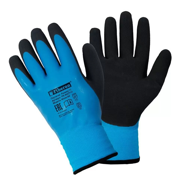 картинка Перчатки "Двойное утепление Аквастоп", акрил с полиэстером, латексное покрытие, XXL