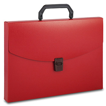 картинка Портфель " Бюрократ " А4 1 отделение красный, пластик 0,7мм