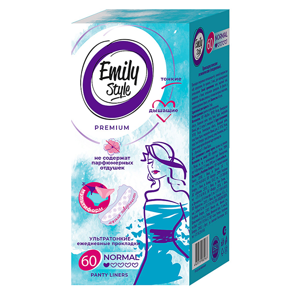 картинка Прокладки гигиенические 60шт " Emily Style " Мультиформ, ежедневные, ультратонкие