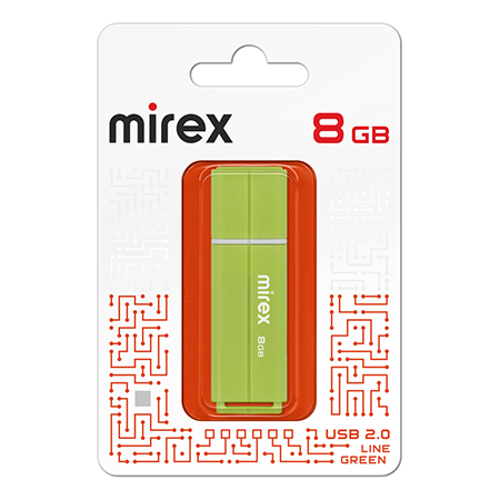 картинка Флеш-диск " Mirex " 8GB Line зеленый USB 2.0