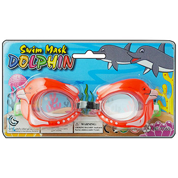 картинка Очки для плавания детские " Дельфин " 14*15см ассорти, пластиковый блистер, европодвес
