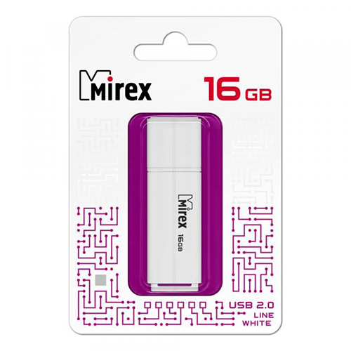 картинка Флеш-диск " Mirex " 16GB Line белый USB 2.0